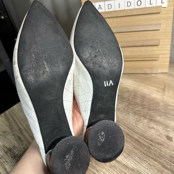 Jeffrey Campbell White Novit Pointed Toe Mules Size 7 - Picture 7 of 13